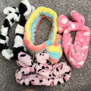 Colorful Plush Spa Headbands Set NEW